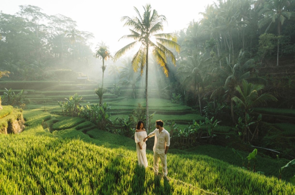 Tegalalang rice terrace in Ubud during golden hour from quiet trail.jpg